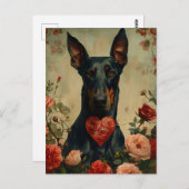 Doberman Valentijnsdag Briefkaart (Voorkant / Achterkant)