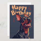 Doberman Verjaardag Feestdagenkaart (Voorkant / Achterkant)
