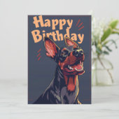 Doberman Verjaardag Feestdagenkaart (Staand voorkant)