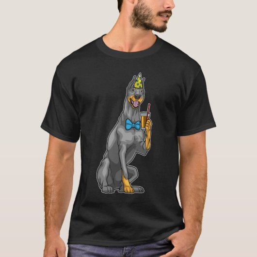 Doberman Verjaardagssap T-shirt (Voorkant)