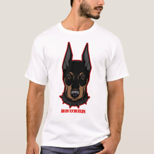 Doberman voegt naam Mascot-Mannen toe T-shirt