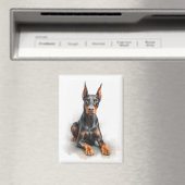 Doberman Watercolor Art Magneet (Insitu (Vaatwasser))