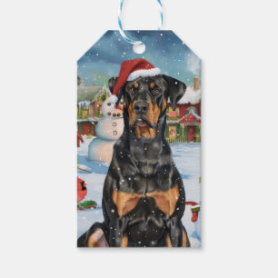 Doberman Winter Wonderland Christmas Joy Cadeaulabel