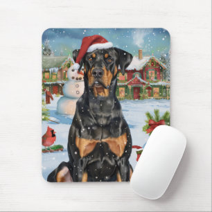 Doberman Winter Wonderland Christmas Joy Muismat