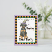 Doberman Witch Uitnodiging (Staand voorkant)