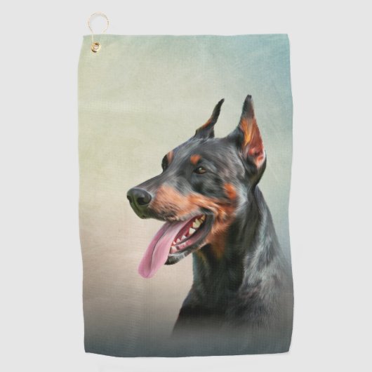 Dobermanhond tekenen golfhanddoek (Voorkant)