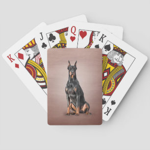 Dobermanhond tekenen pokerkaarten