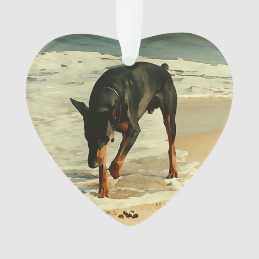 Dobermann à l'image de peinture de plage (devant)