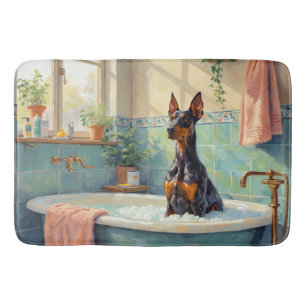 Dobermann badtijd stijlvolle badkamer decor badmat
