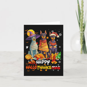 Dobermann blije Hallothanksmas hond liefhebber Ker Kaart