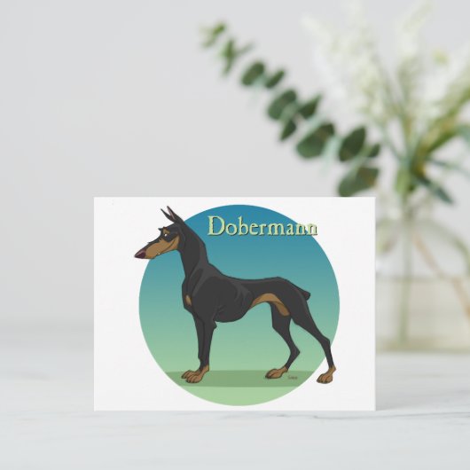dobermann briefkaart (Staand voorkant)