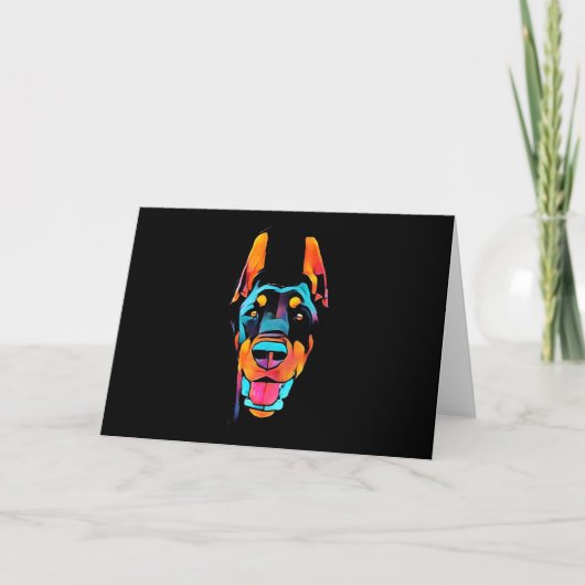 Dobermann-cadeau | Dobermann Kleurrijk Kaart (Voorkant)