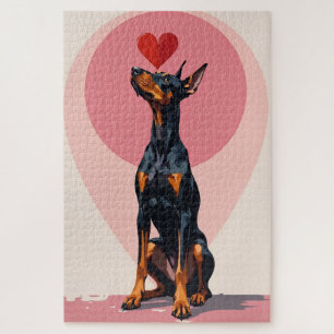 Dobermann die Perfect Hart Vector Valentijnsdag in Legpuzzel