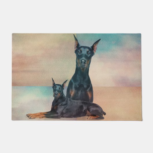Dobermann - Doberman Pinscher Deurmat (Voorkant)