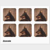 Dobermann - Doberman Pinscher Vierkante Sticker (Vel)