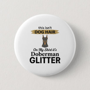 Dobermann Glitter Grappige Hond Liefhebber Vintage Ronde Button 5,7 Cm
