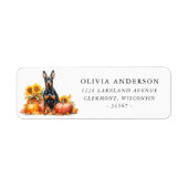 Dobermann-herfstpompoen Etiket (Voorkant)