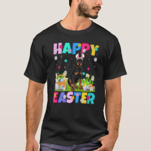 Dobermann-hond Gelukkig Pasen Konijn Dobermann Pa T-shirt