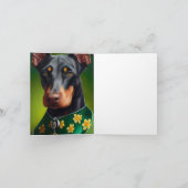 Dobermann-hond in St. Patrick's Day-jurk Kaart (Binnen)