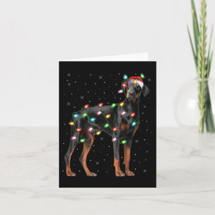 Dobermann-hond kerstlichtjes Kerstman huisdier hon Kaart