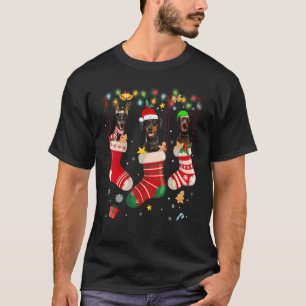 Dobermann-hond Kerstverlichting   Kerstmis Hond T-shirt