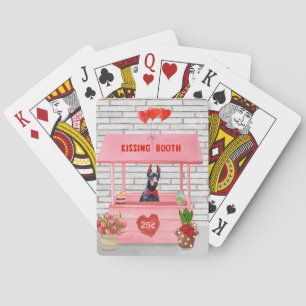 Dobermann-hond Valentijnsdag Kusstand Pokerkaarten