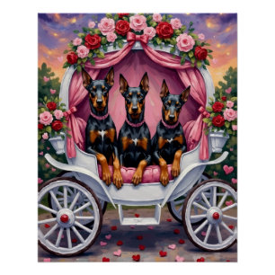 Dobermann-hond Valentijnsdag  Perfect Poster