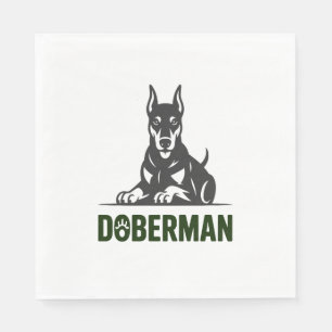 Dobermann-hond vector 2 kleuren servet