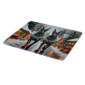 Dobermann-honden Kerstmis Sneeuw Vakantie  Snijplank (Hoek)