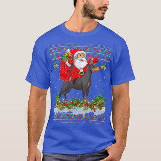 Dobermann Hondenliefhebber Ugly Santa Riding Dober T-shirt
