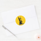 Dobermann hoofd ronde sticker (Envelop)