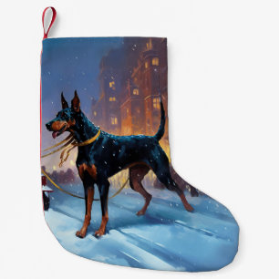 Dobermann Kerst Feestelijke Periode Kleine Kerstsok