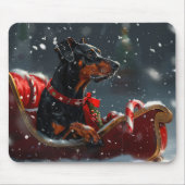 Dobermann Kerstfeest Muismat (Voorkant)