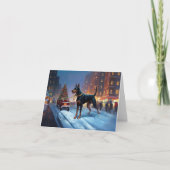 Dobermann Kerstfeestseizoen Kaart (Voorkant)
