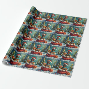 Dobermann Kerstman Zak Avontuur Cadeaupapier