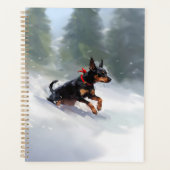 Dobermann Kerstmis sneeuw winter Planner (Voorkant)