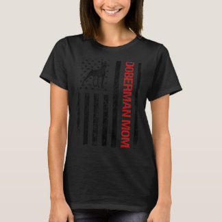 Dobermann-moeder Amerikaanse Vlag van de VS Funny  T-shirt