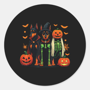 Dobermann Mummie Geest Heks Grappig Hond Kostuum Ronde Sticker