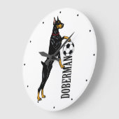 Dobermann of Doberman Pinscher dog Large Clock Grote Klok (Hoek)