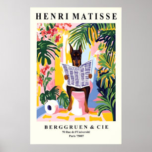 Dobermann op Toilet Print - Matisse Stijl Badkamer