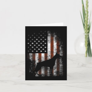 Dobermann Pincher Amerikaanse Vlag Patriottische C Kaart