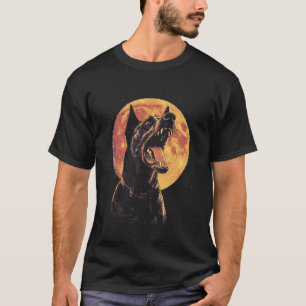 Dobermann Pincher Hond Volle Maan T-shirt