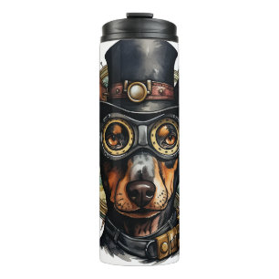 Dobermann Pincher Steampunk Hond Thermosbeker