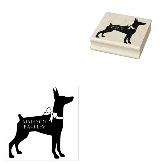 Dobermann Pinscher Dog Puppy Dobie Rubberstempel (Gestempeld)