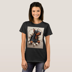 Dobermann Pinscher Gescheurd Papier Grafische T-Sh T-shirt