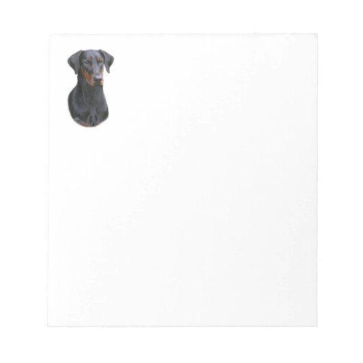 Dobermann Pinscher oreille naturelle Bloc-notes (Devant)