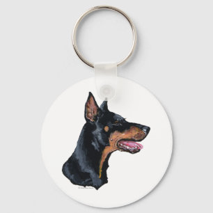 Dobermann Pinscher profiel Sleutelhanger