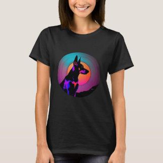Dobermann Pinscher Synthwave 80s Retrowave Estheti T-shirt