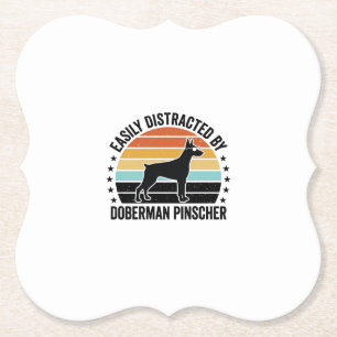 Dobermann Pinscher Vintage Sunset Grafisch T-shirt Kartonnen Onderzetters