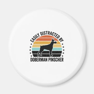 Dobermann Pinscher Vintage Sunset Grafisch T-shirt Magneet